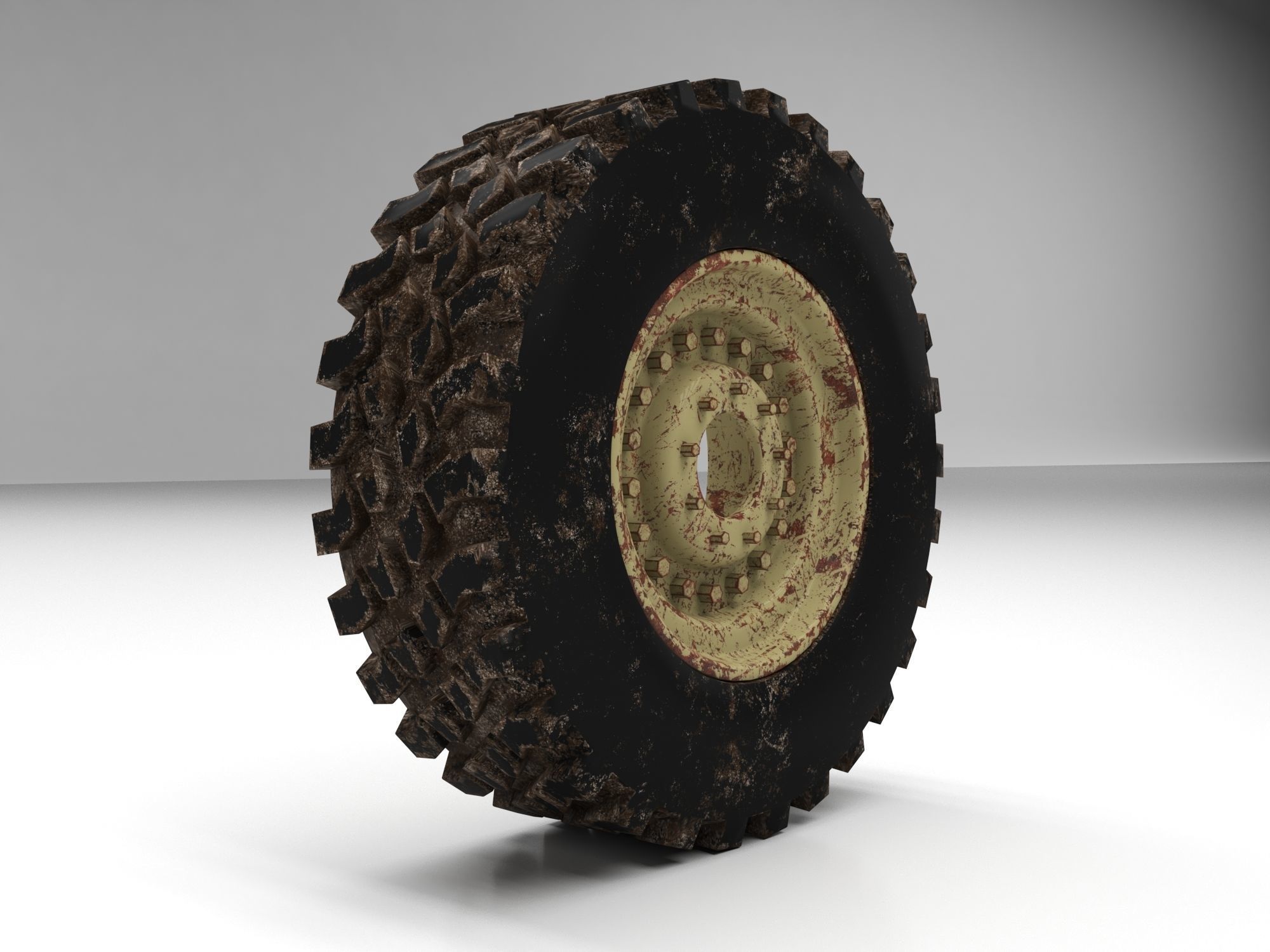 Truck Wheel 3D Model with UV maps 3D model_4