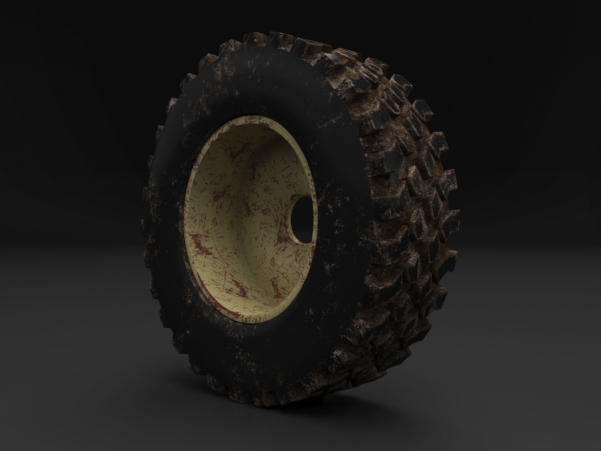 Truck Wheel 3D Model with UV maps 3D model_8