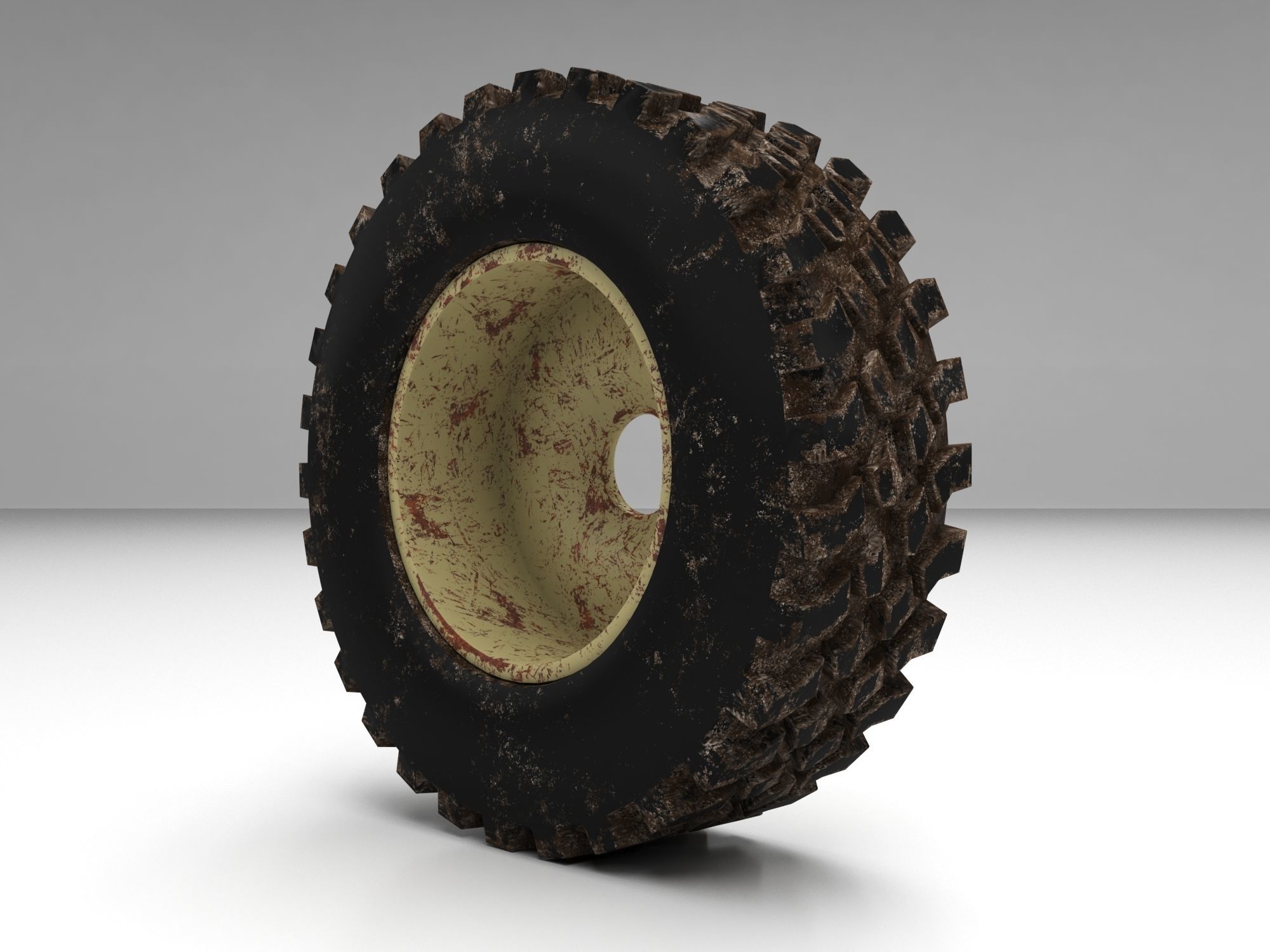 Truck Wheel 3D Model with UV maps 3D model_7