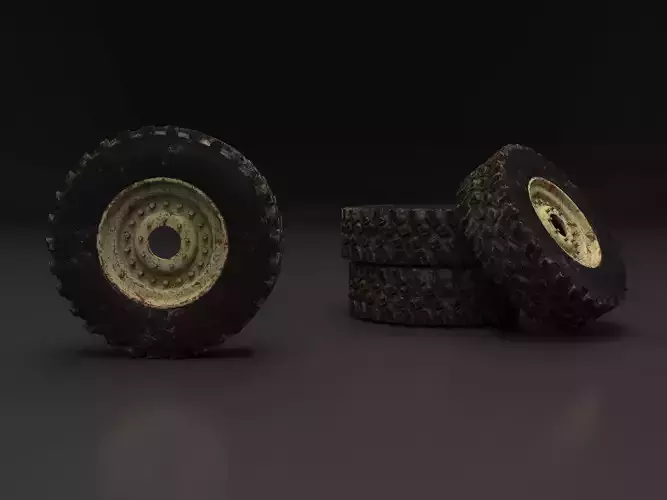 Truck Wheel 3D Model with UV maps