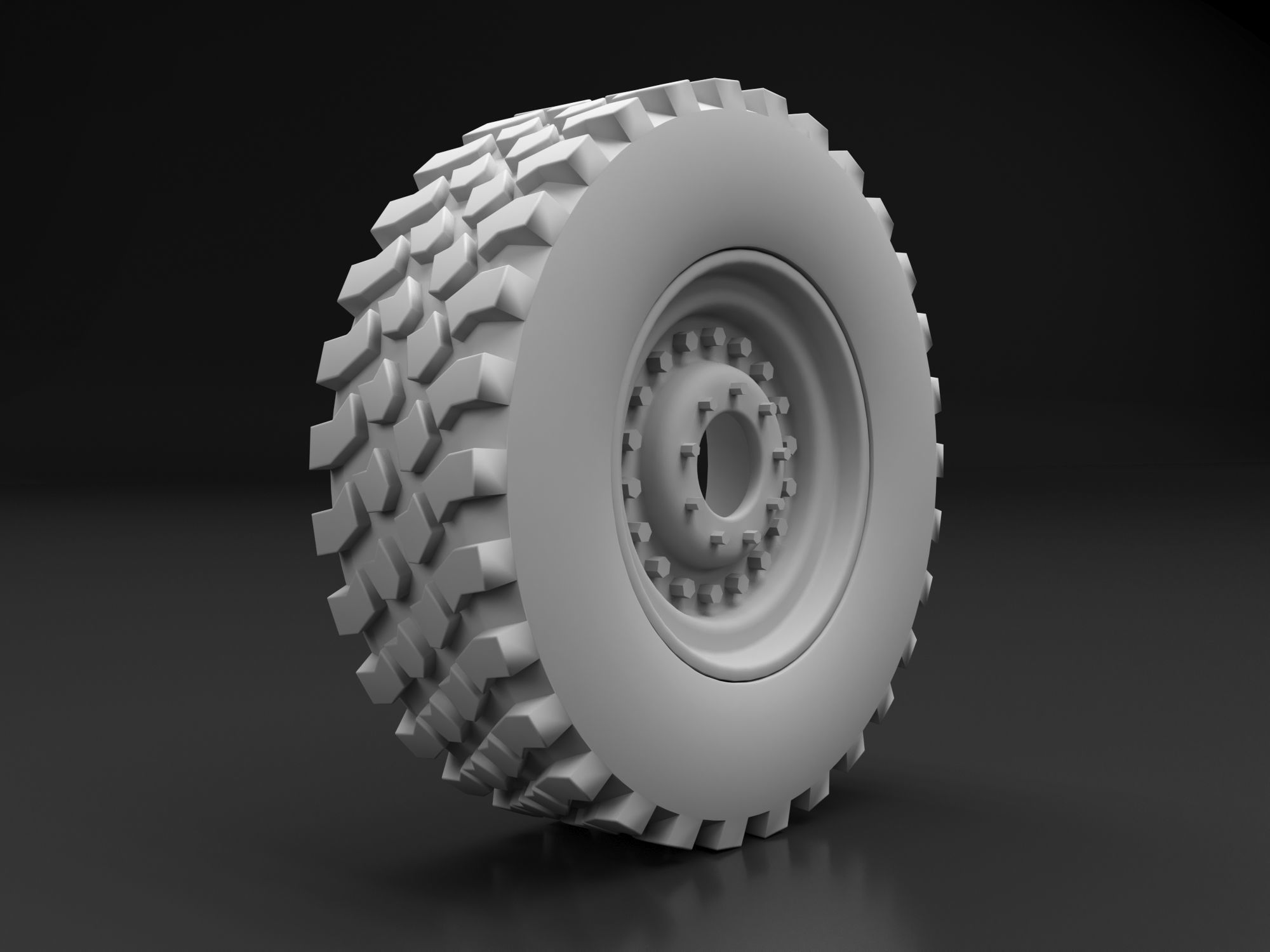 Truck Wheel 3D Model with UV maps 3D model_5