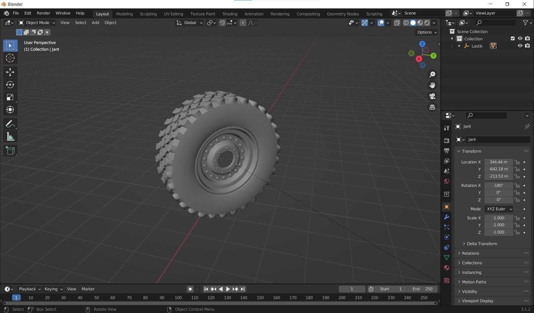 Truck Wheel 3D Model with UV maps 3D model_10