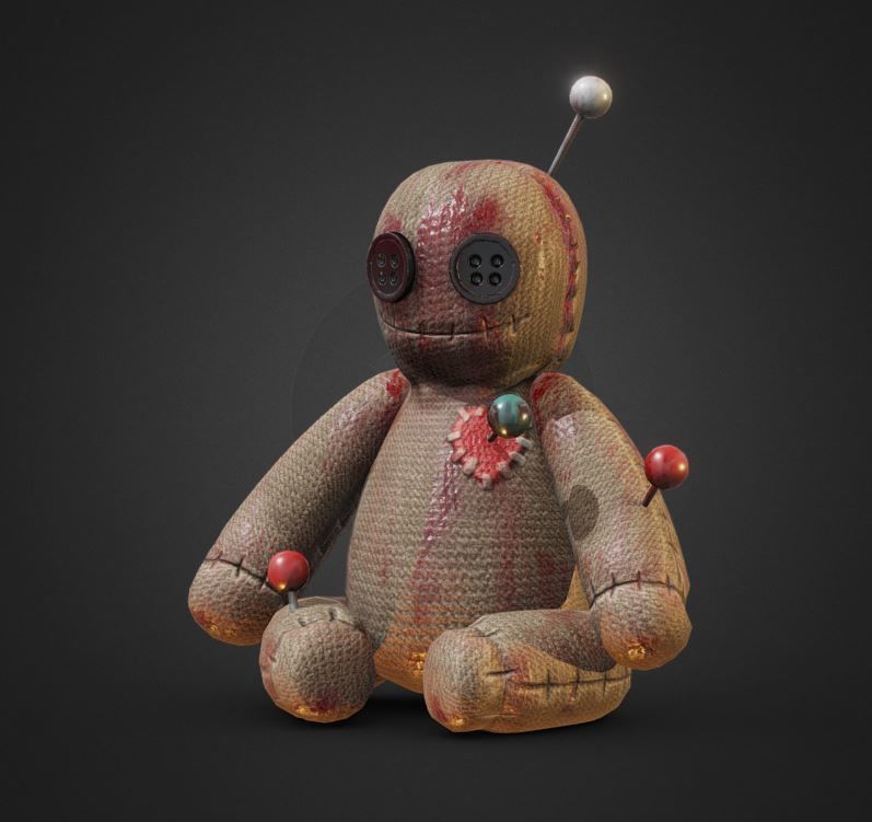 Voodoo Doll Low-poly 3D model_4