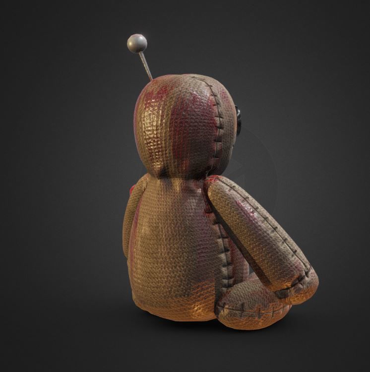 Voodoo Doll Low-poly 3D model_2