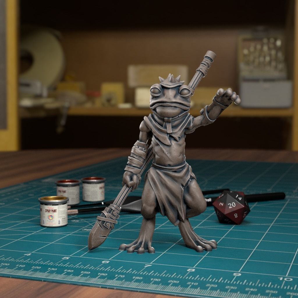 Frog folk 03 - Pre-Supported 3D print model_1
