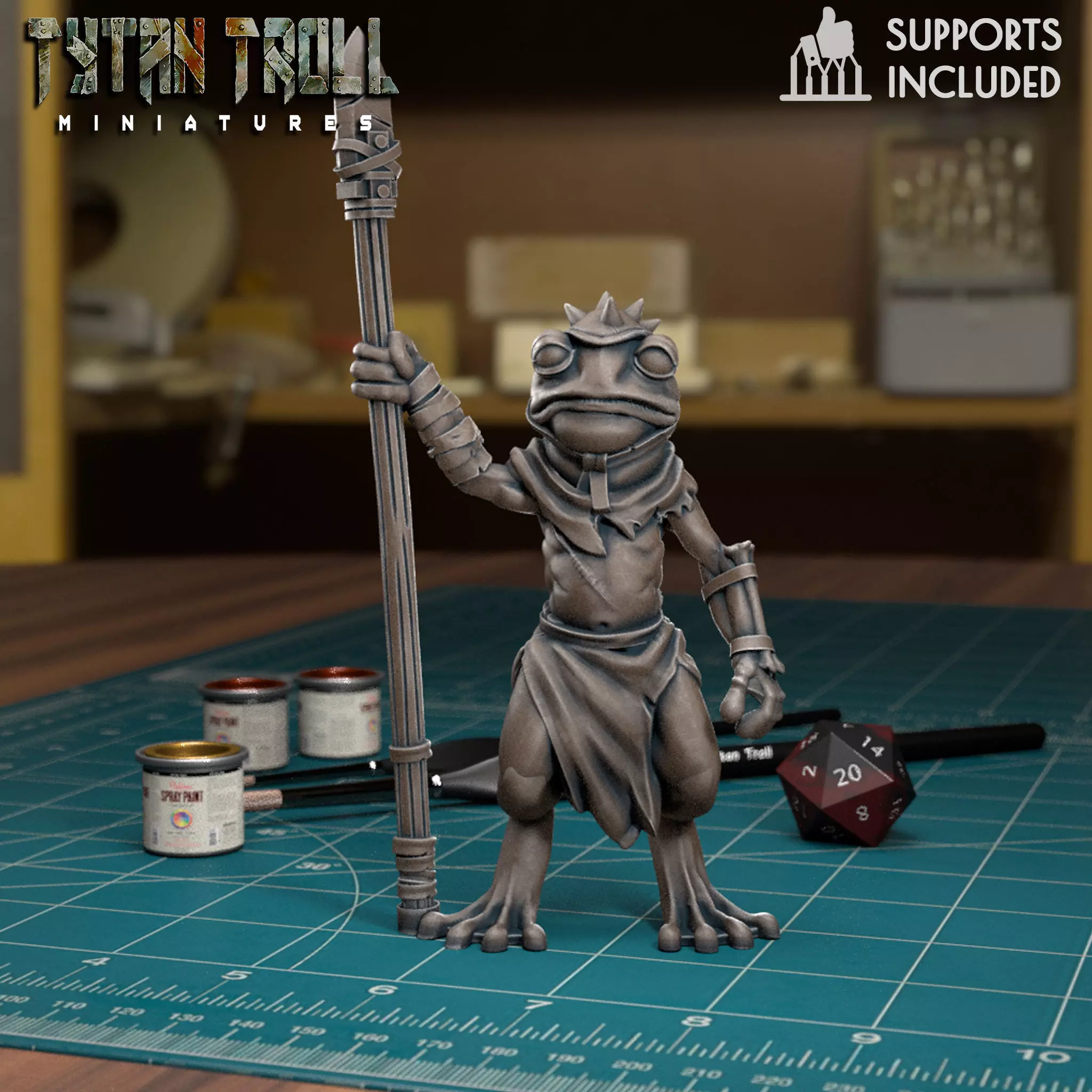 Frog Folk 04 - Pre-Supported 3D print model