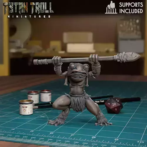 Frog folk 05 - Pre-Supported 3D print model