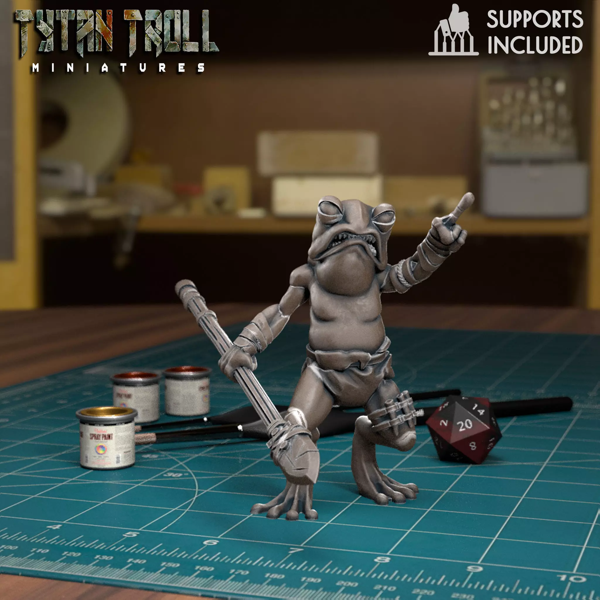 Frog Folk 06 - Pre-Supported 3D print model