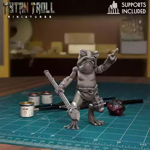 Frog Folk 06 - Pre-Supported 3D print model