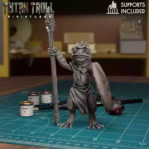 Frog Folk 08 - Pre-Supported 3D print model
