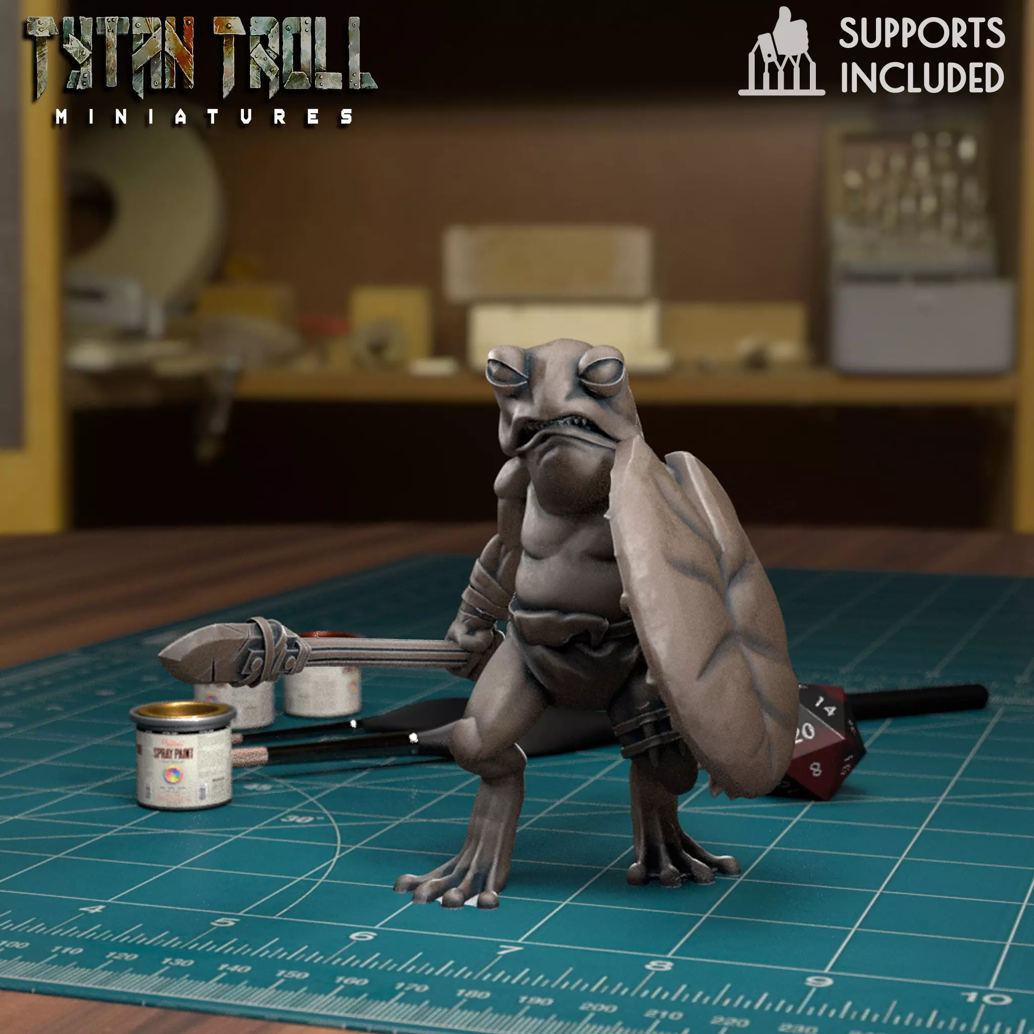 Frog Folk 09 - Pre-Supported 3D print model