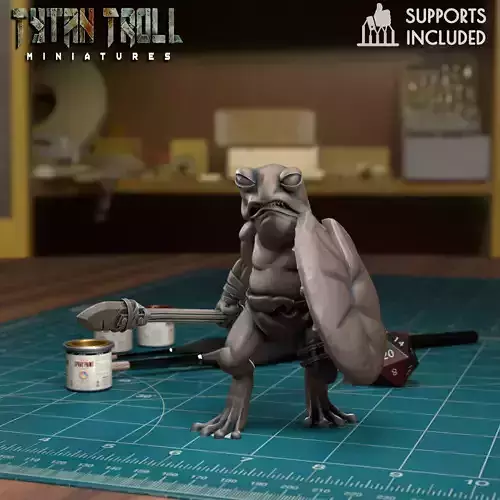 Frog Folk 09 - Pre-Supported 3D print model