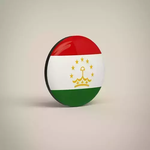Tajikistan Badge Low-poly 3D model