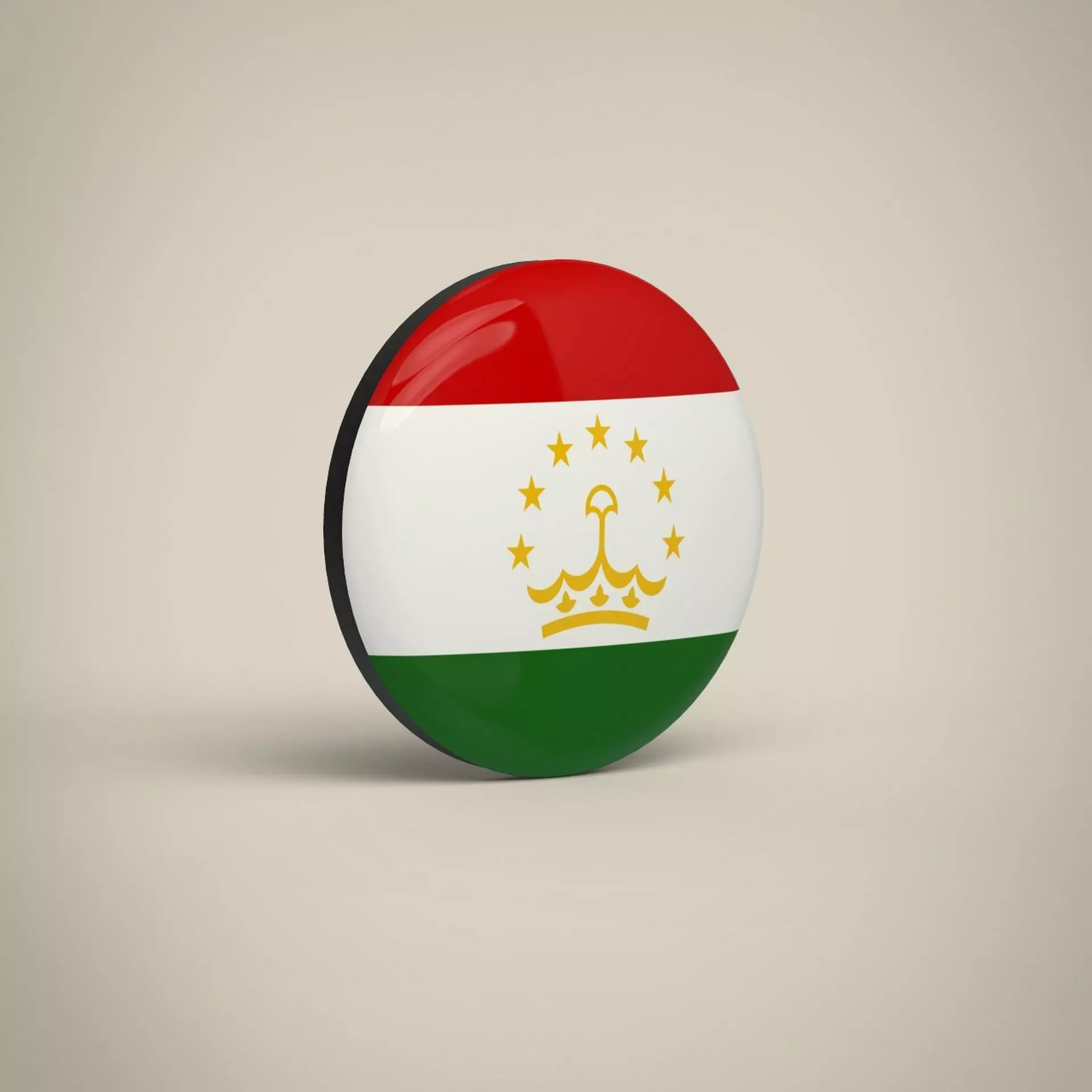 Tajikistan Badge Low-poly 3D model_0