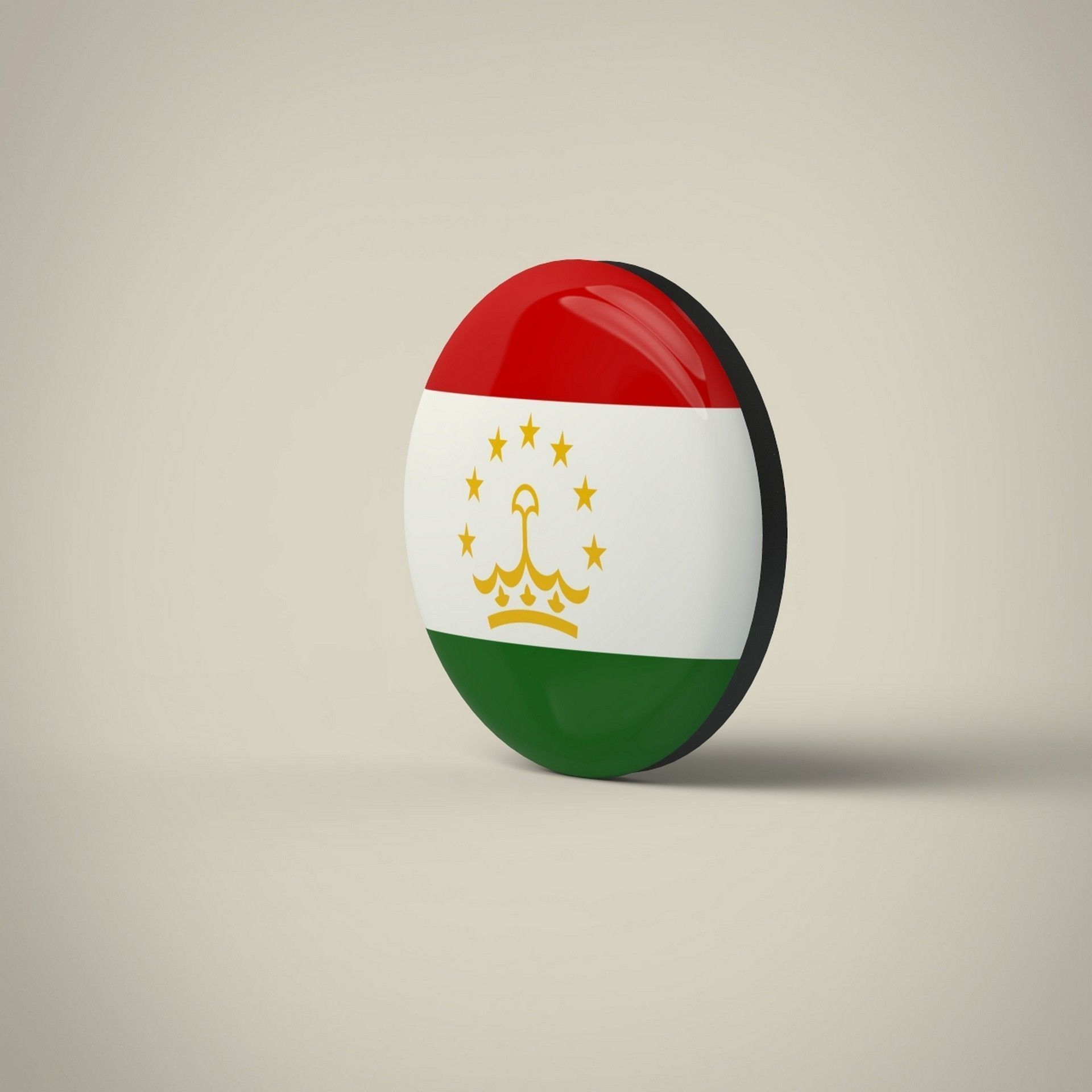 Tajikistan Badge Low-poly 3D model_2