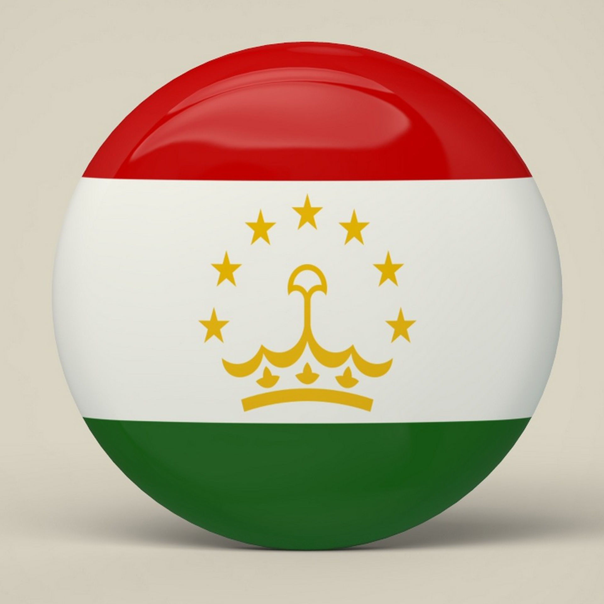 Tajikistan Badge Low-poly 3D model_4
