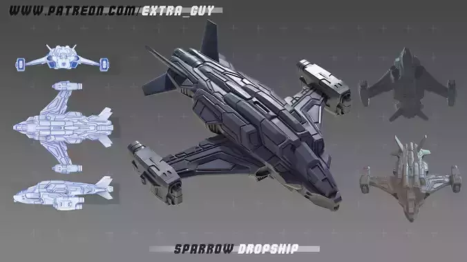 Sparrow Dropship 35mm 3D Printable 