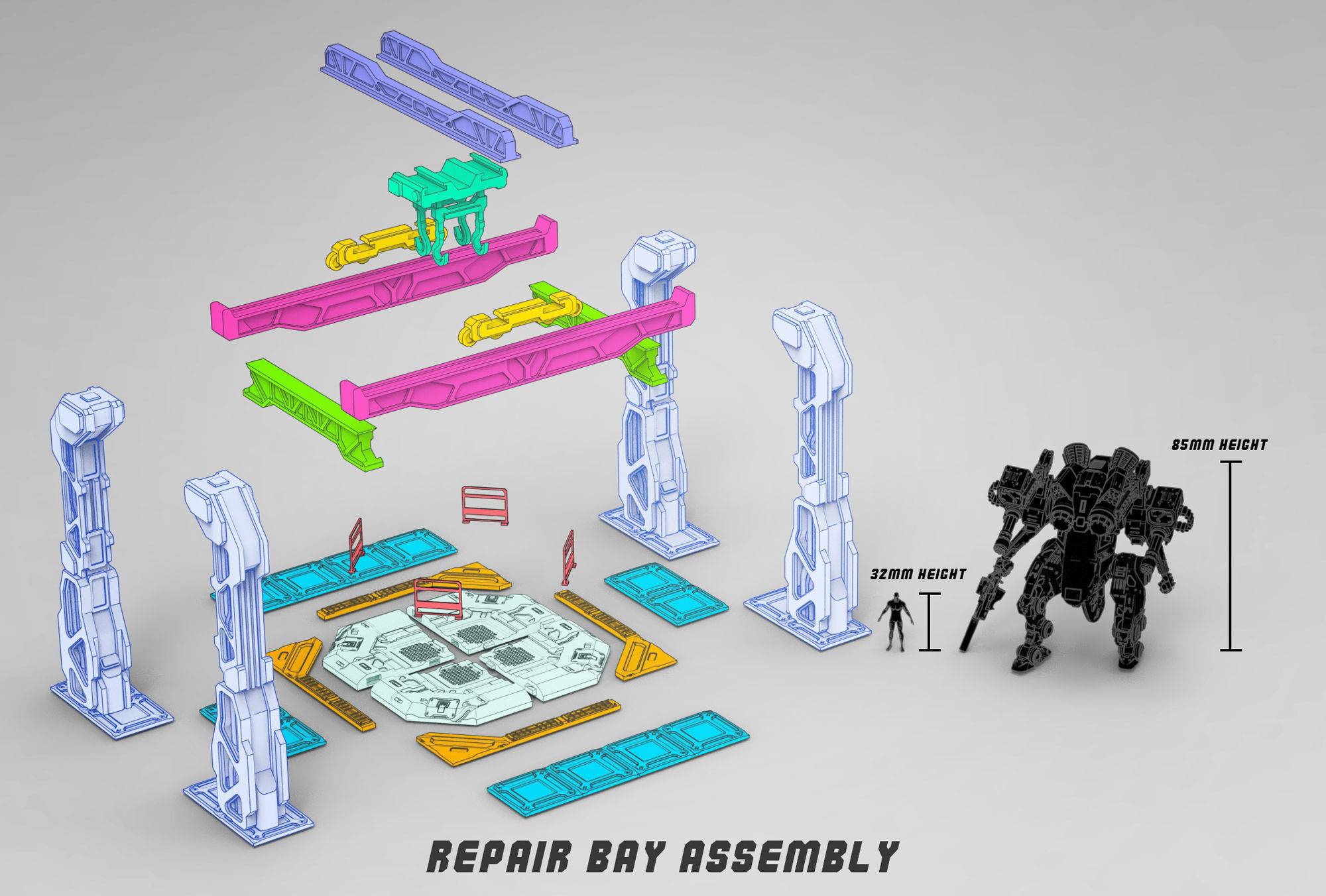 Repair Bay set props 3D Printable 32mm base 3D print model_14