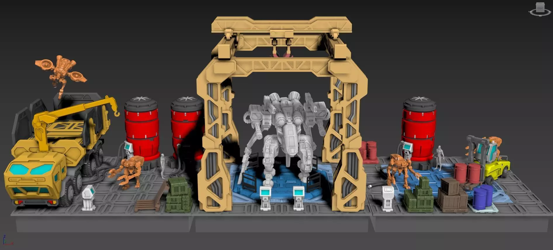 Repair Bay set props 3D Printable 32mm base 3D print model_0