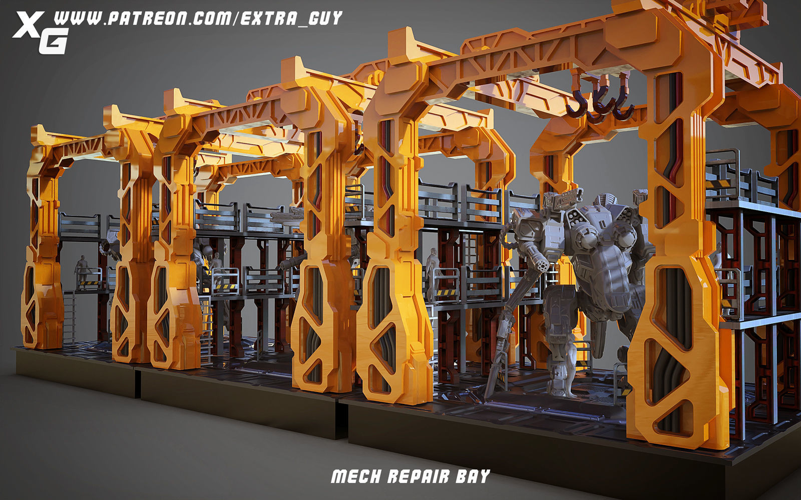 Repair Bay set props 3D Printable 32mm base 3D print model_12