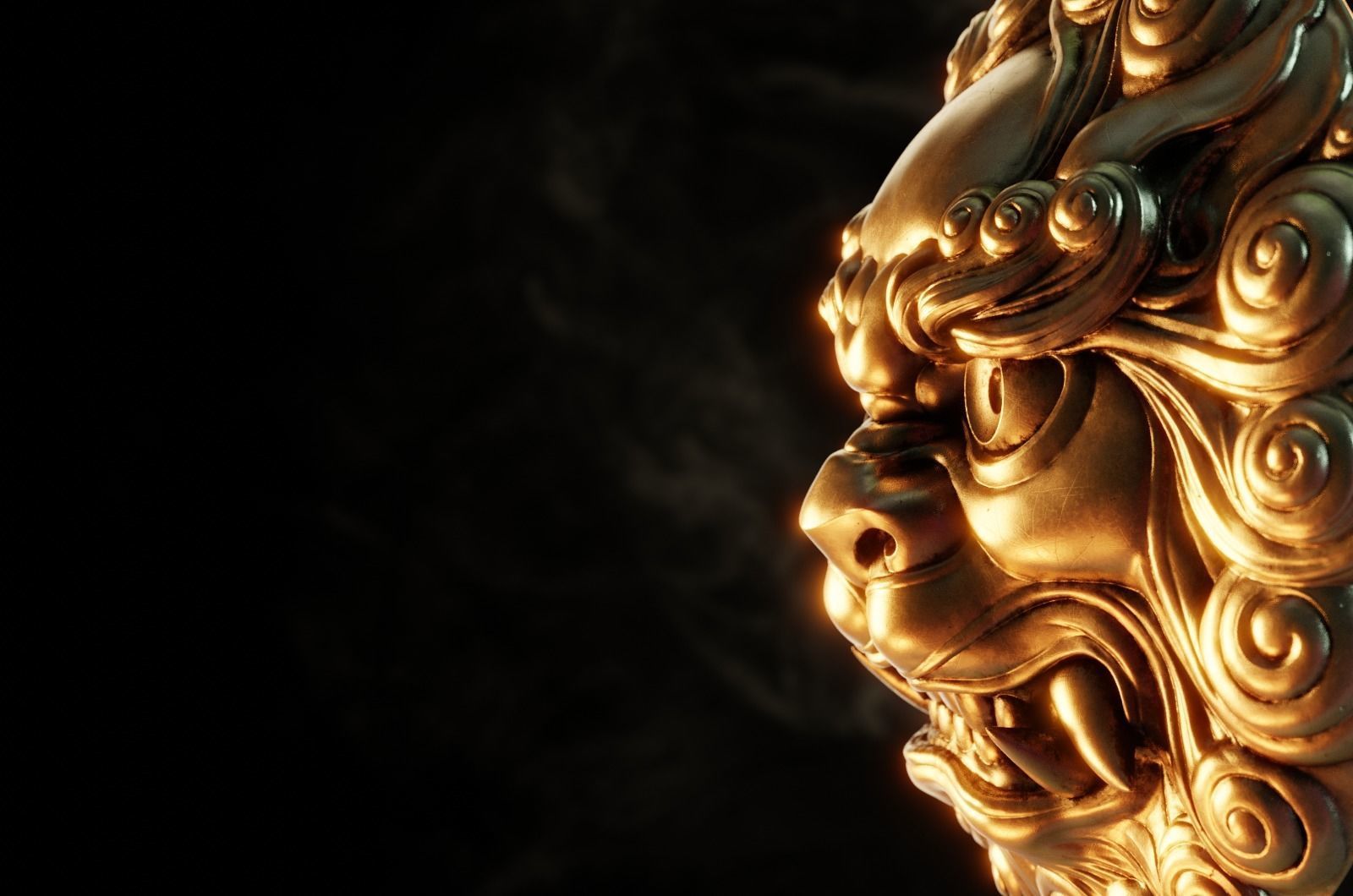 Ancient Chinese traditional culture lion head relief shield 3D model_17