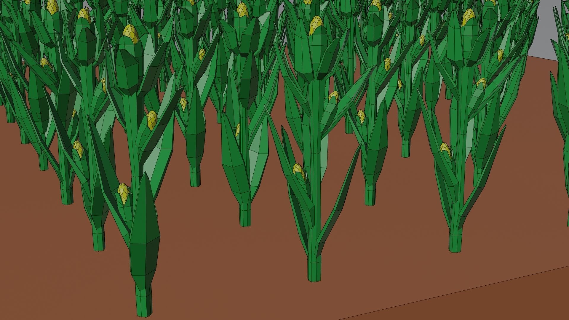 Corn field isometric Low-poly 3D model_16
