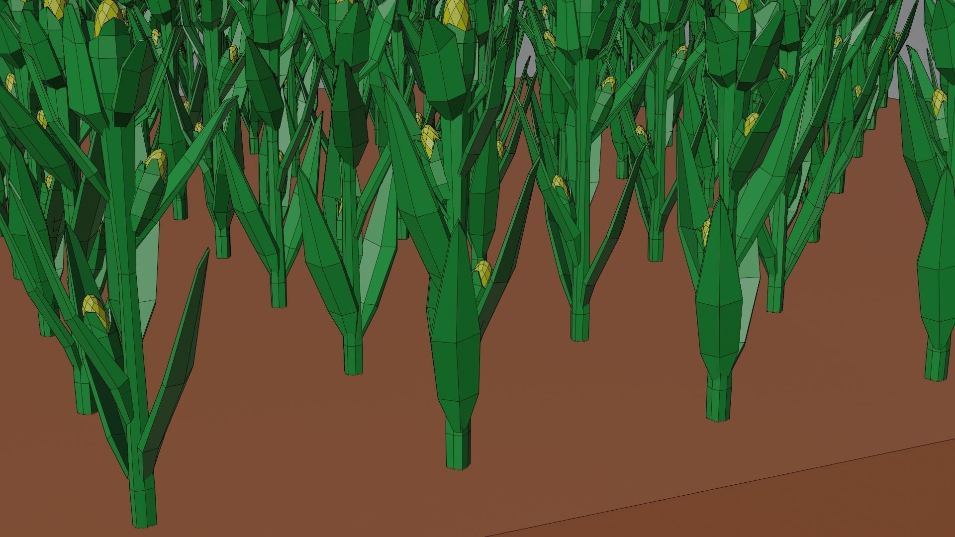 Corn field isometric Low-poly 3D model_17