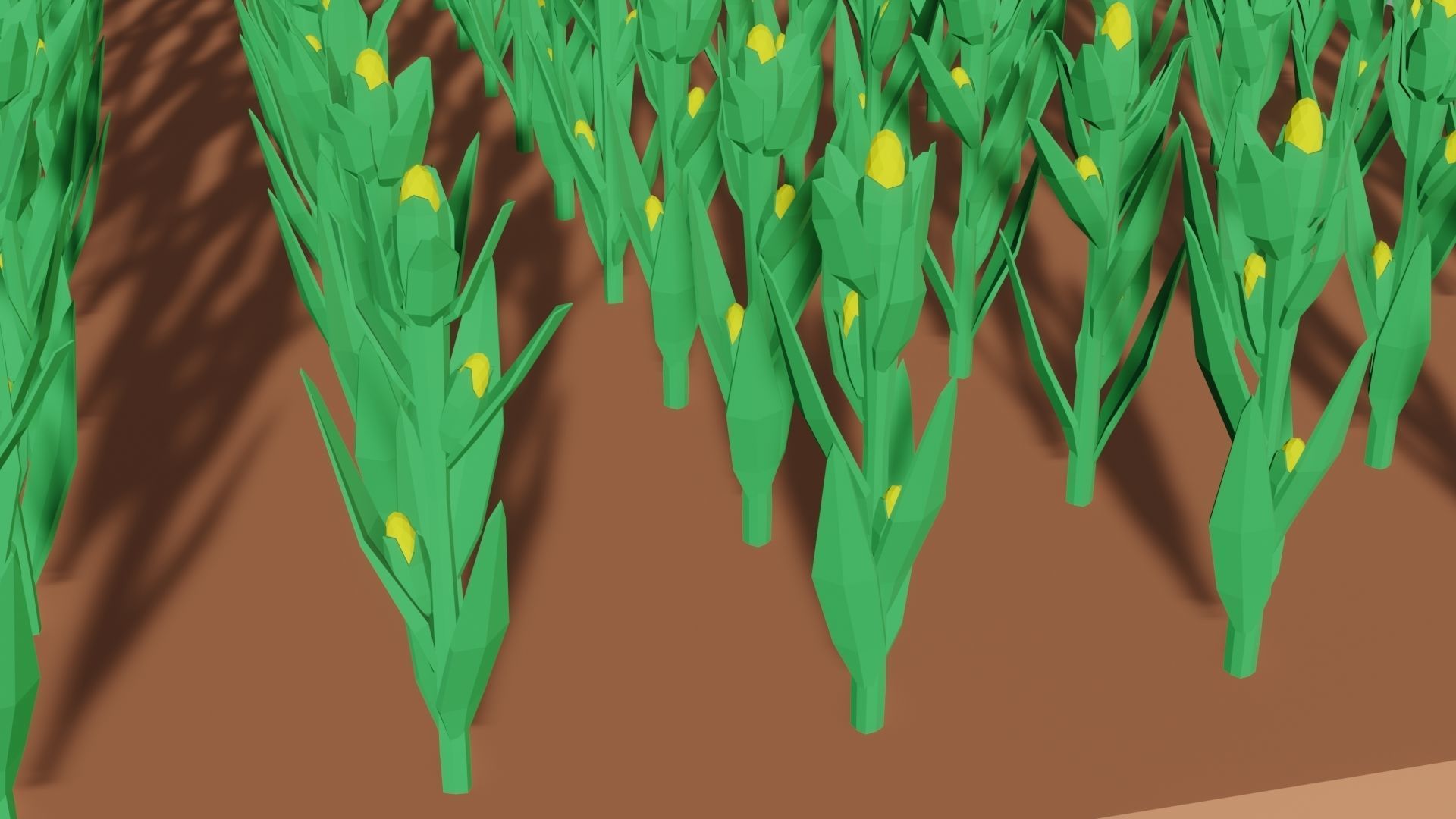 Corn field isometric Low-poly 3D model_11