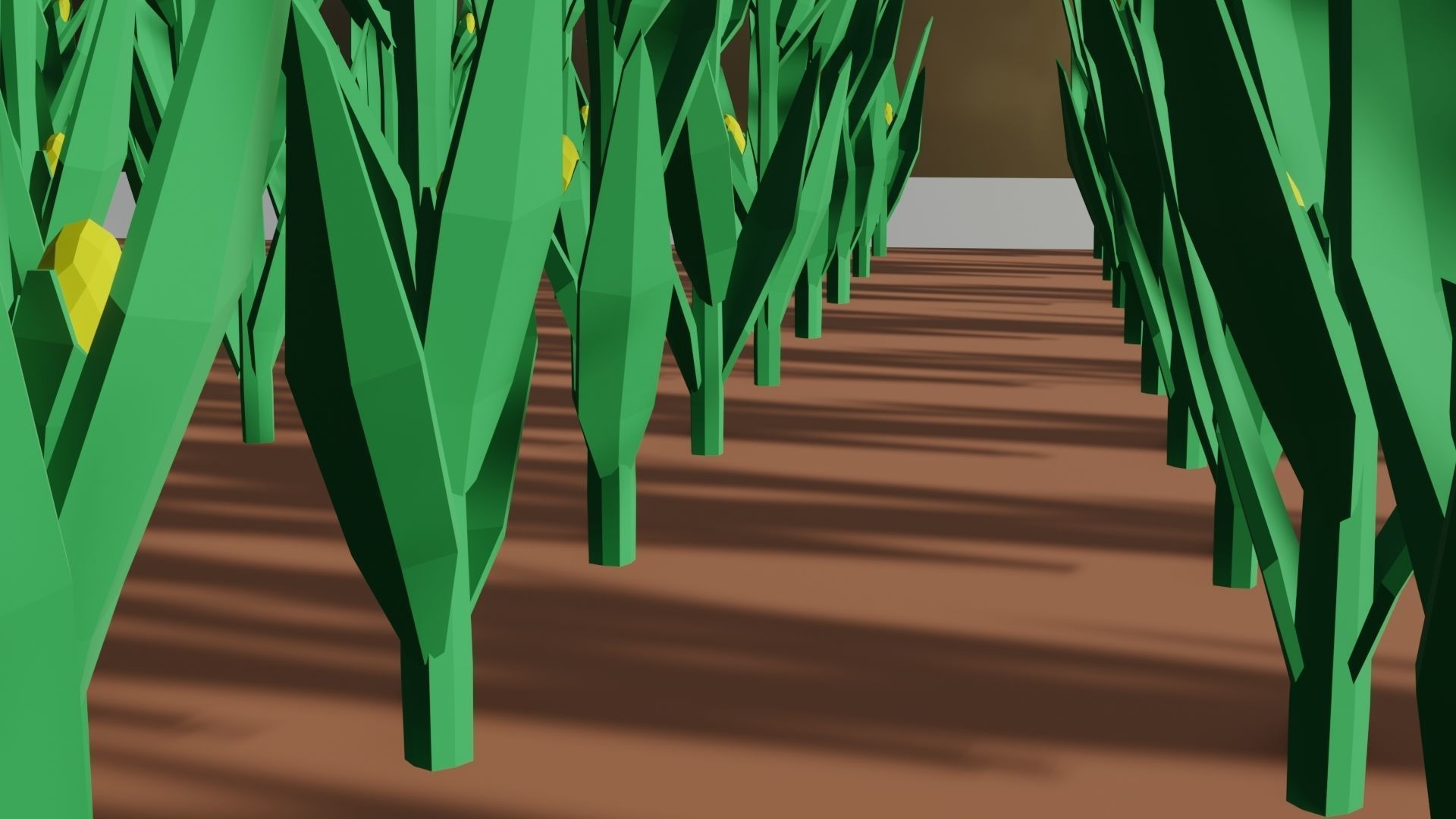 Corn field isometric Low-poly 3D model_12