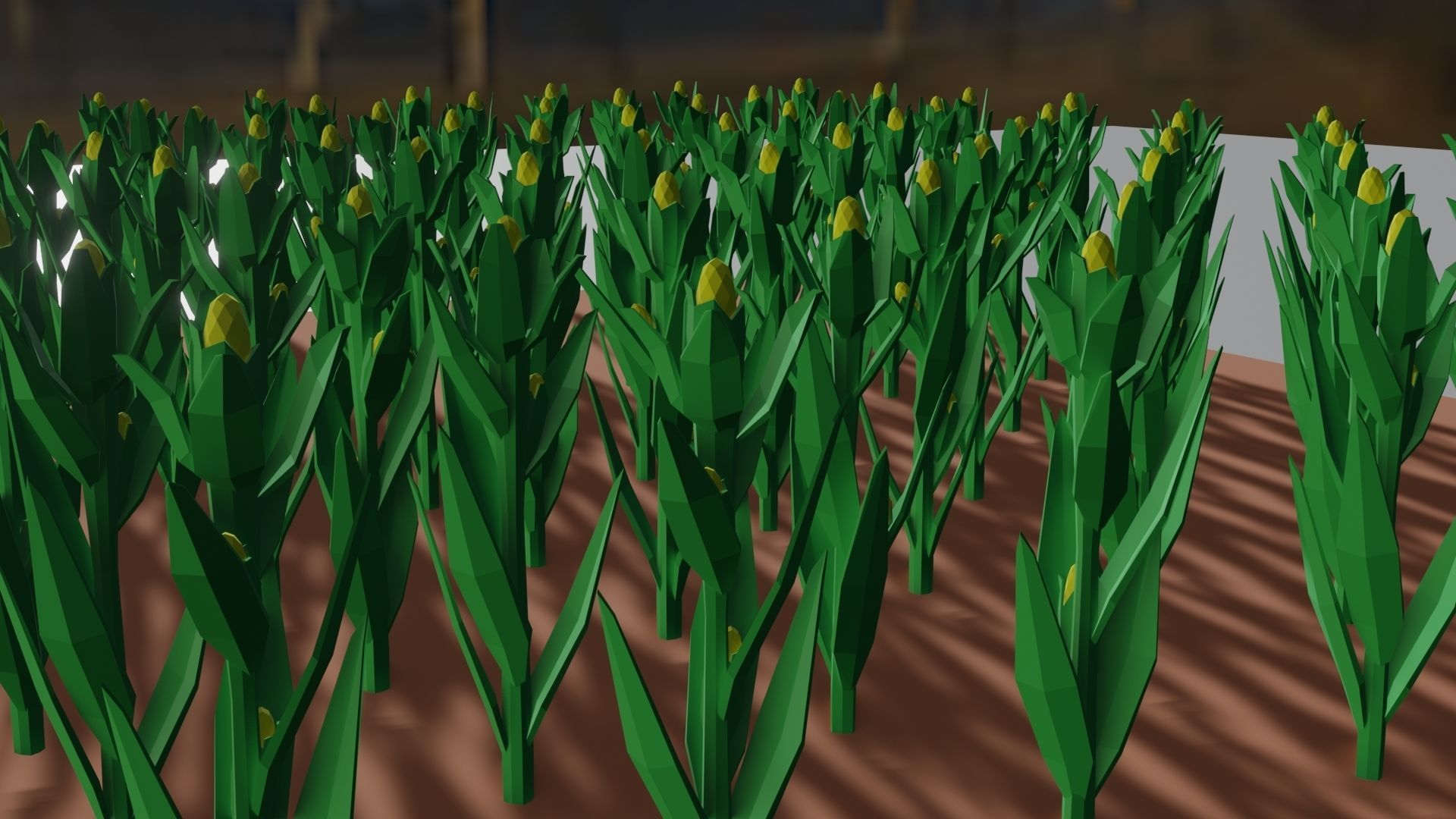 Corn field isometric Low-poly 3D model_14