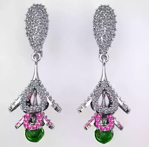 Pearl and diamond earrings