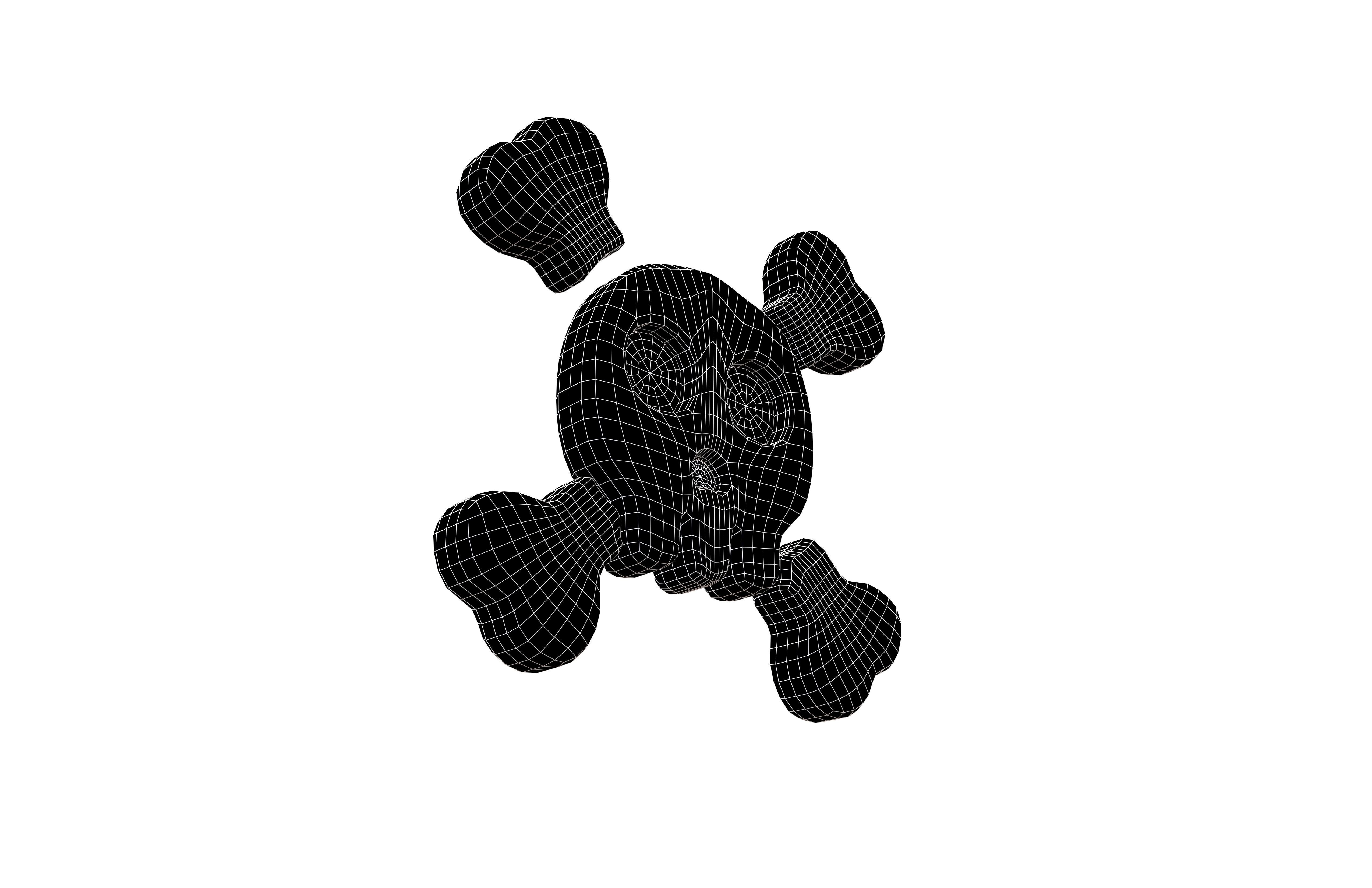 Twitter Version 14 Skull and Crossbones Emoji v1 001 Low-poly 3D model_7