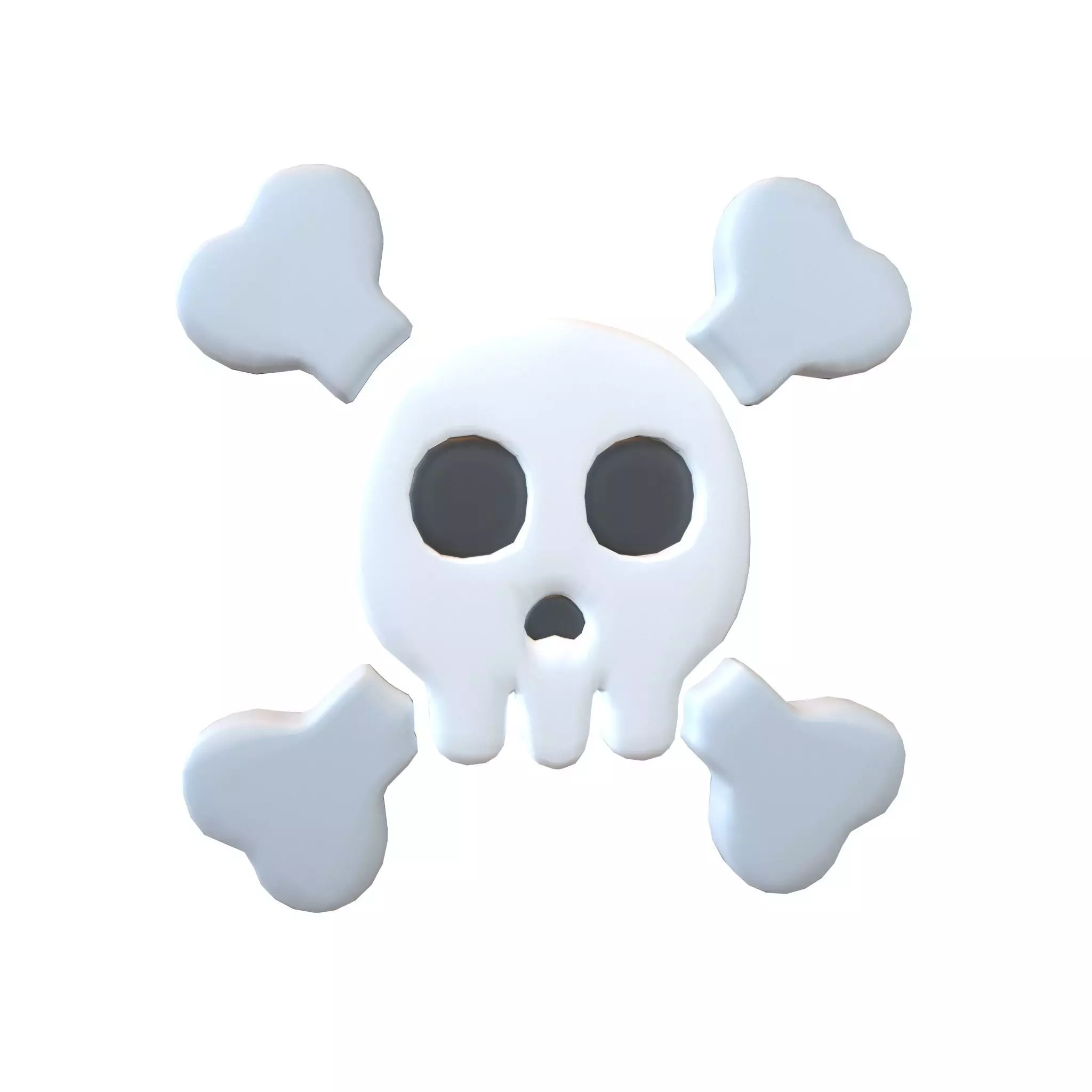 Twitter Version 14 Skull and Crossbones Emoji v1 001 Low-poly 3D model_0