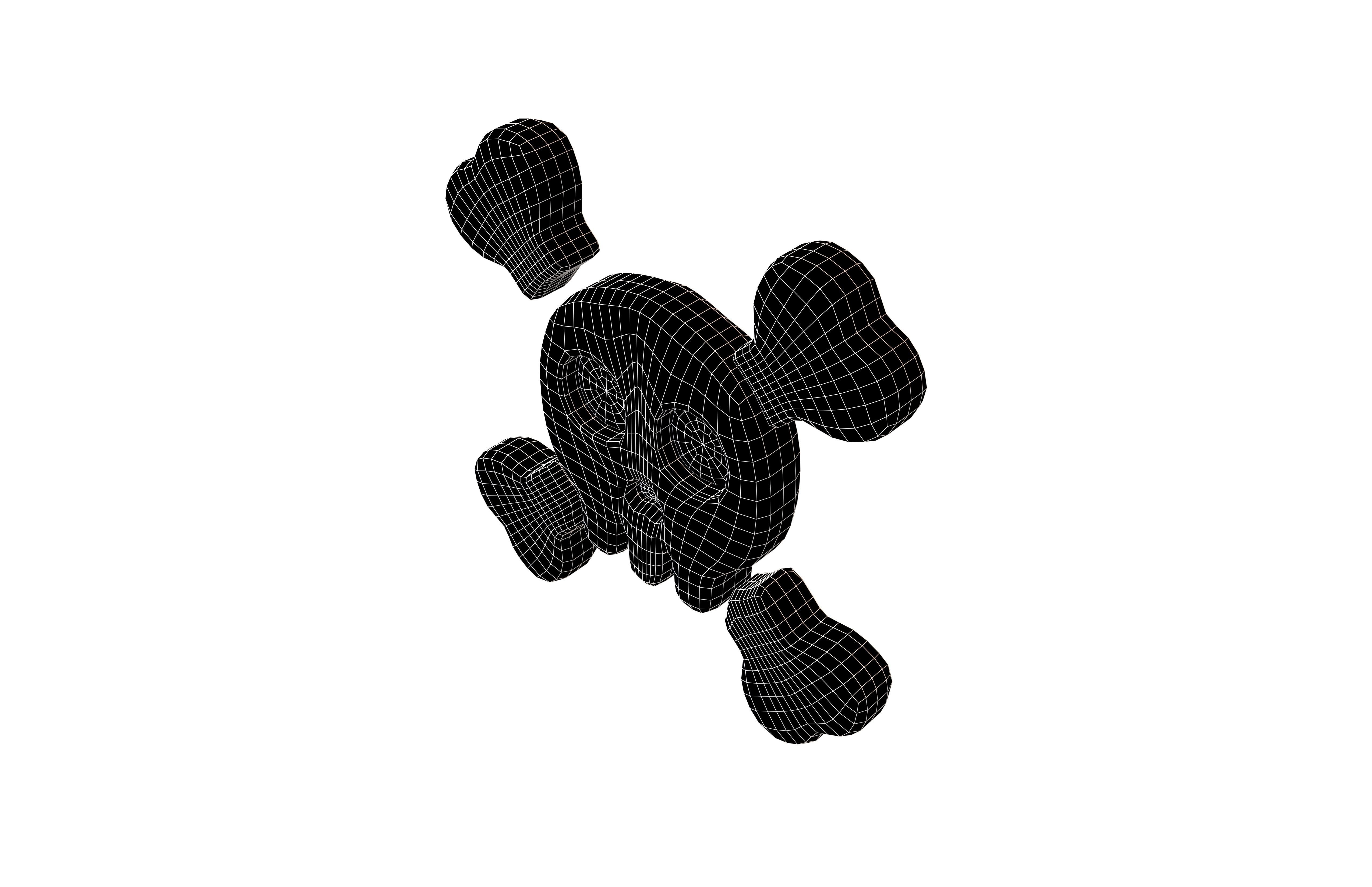 Twitter Version 14 Skull and Crossbones Emoji v1 001 Low-poly 3D model_5