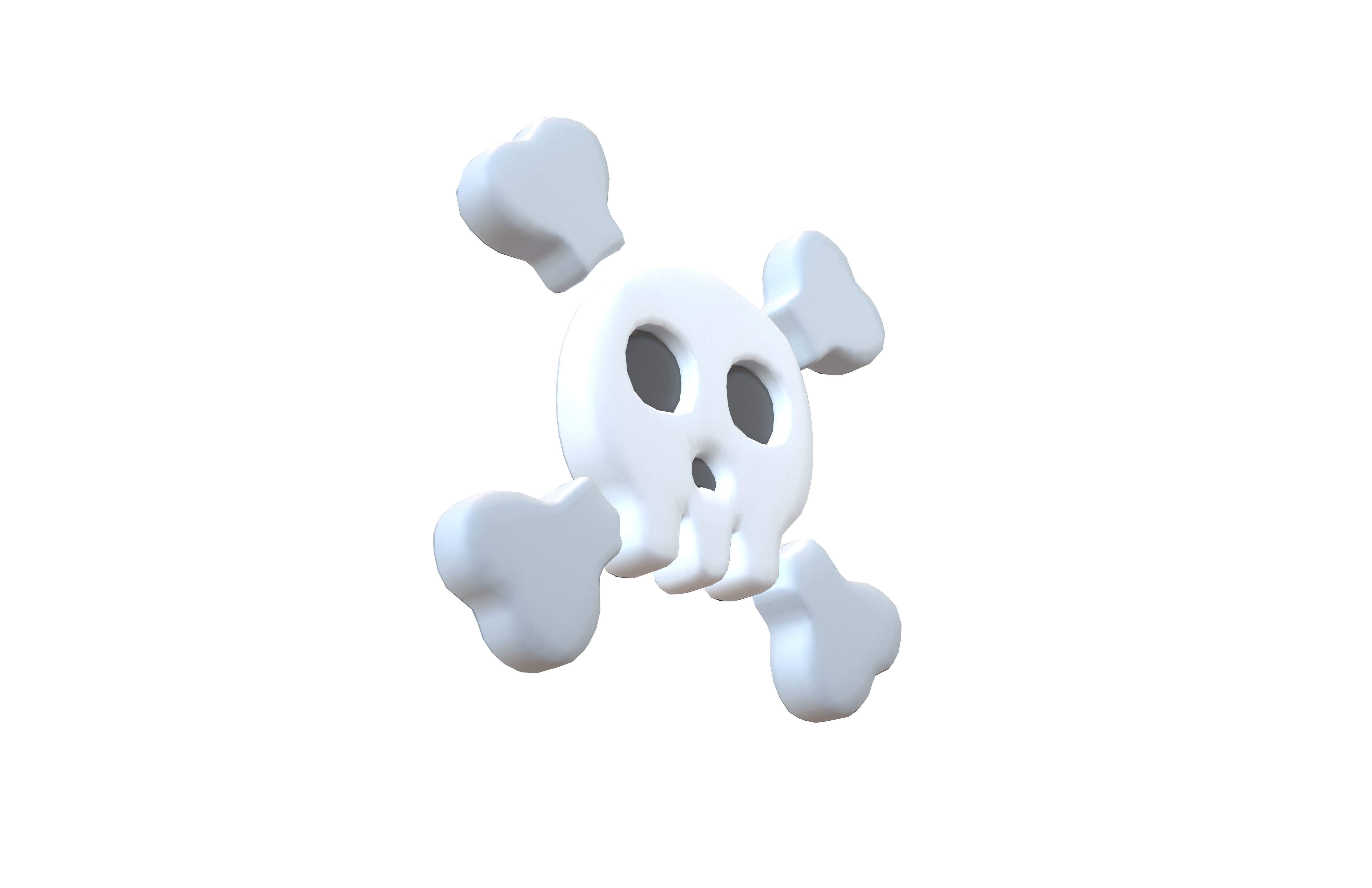 Twitter Version 14 Skull and Crossbones Emoji v1 001 Low-poly 3D model_3
