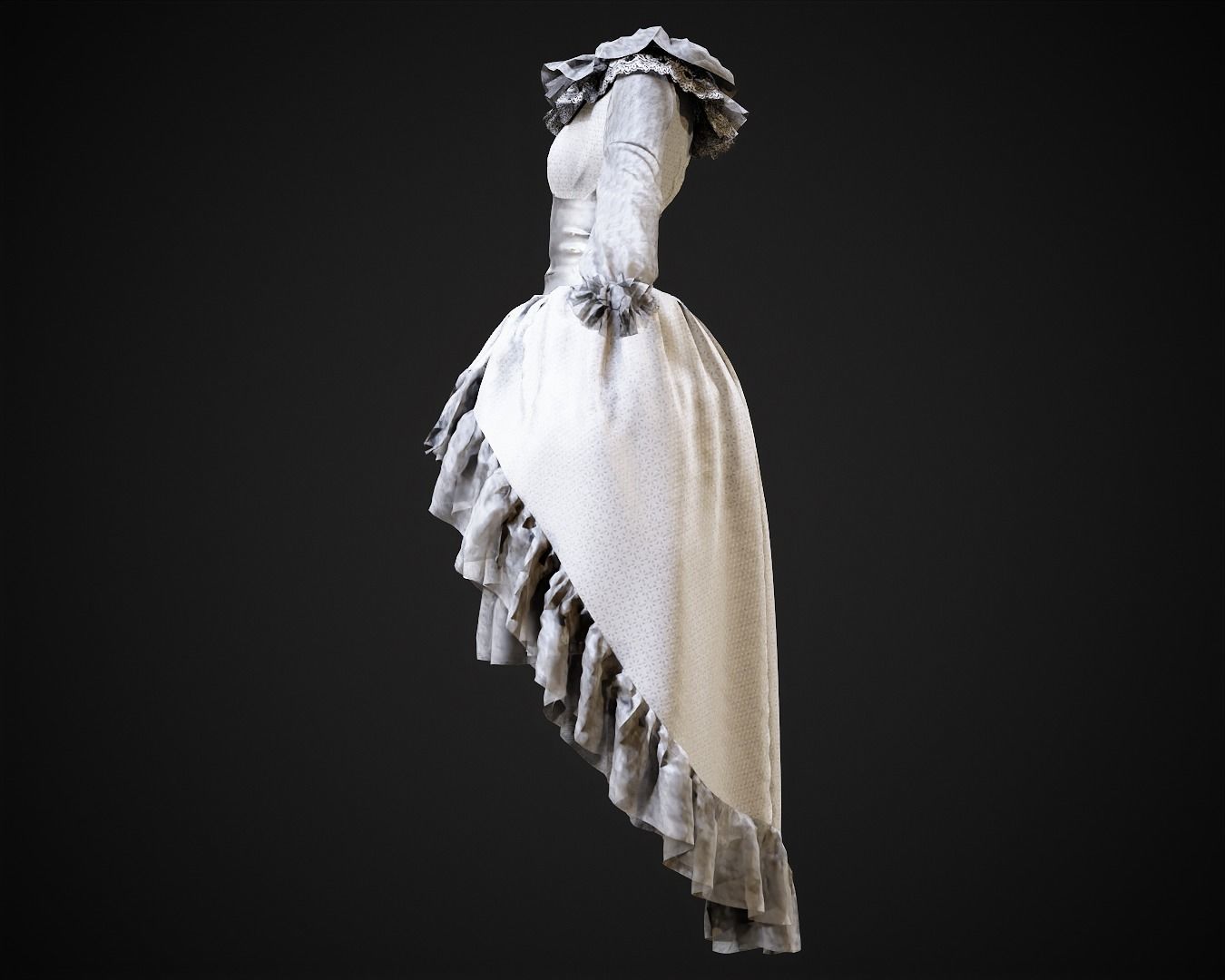 4 Dresses-low poly models-game ready Low-poly 3D model_17