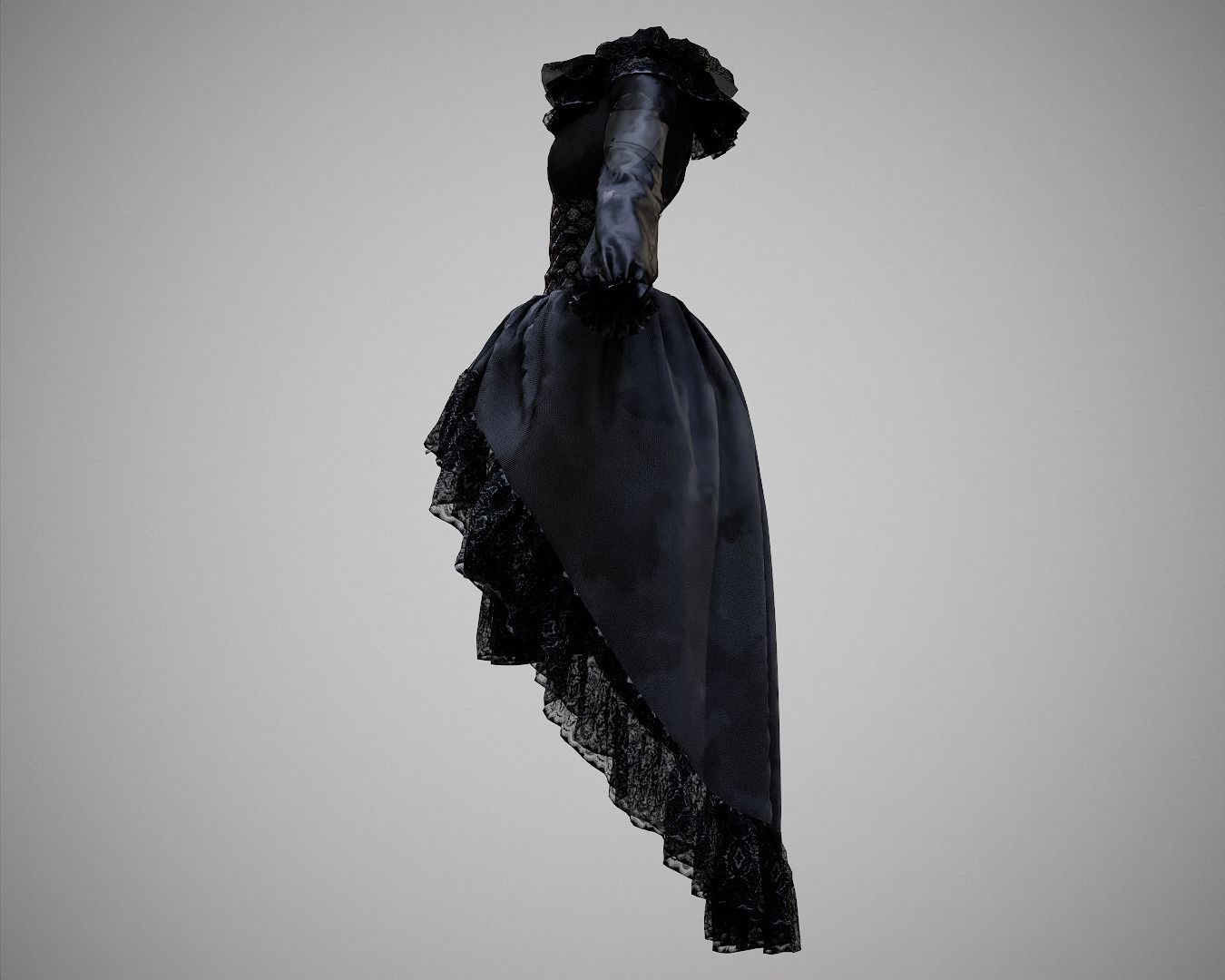 4 Dresses-low poly models-game ready Low-poly 3D model_19