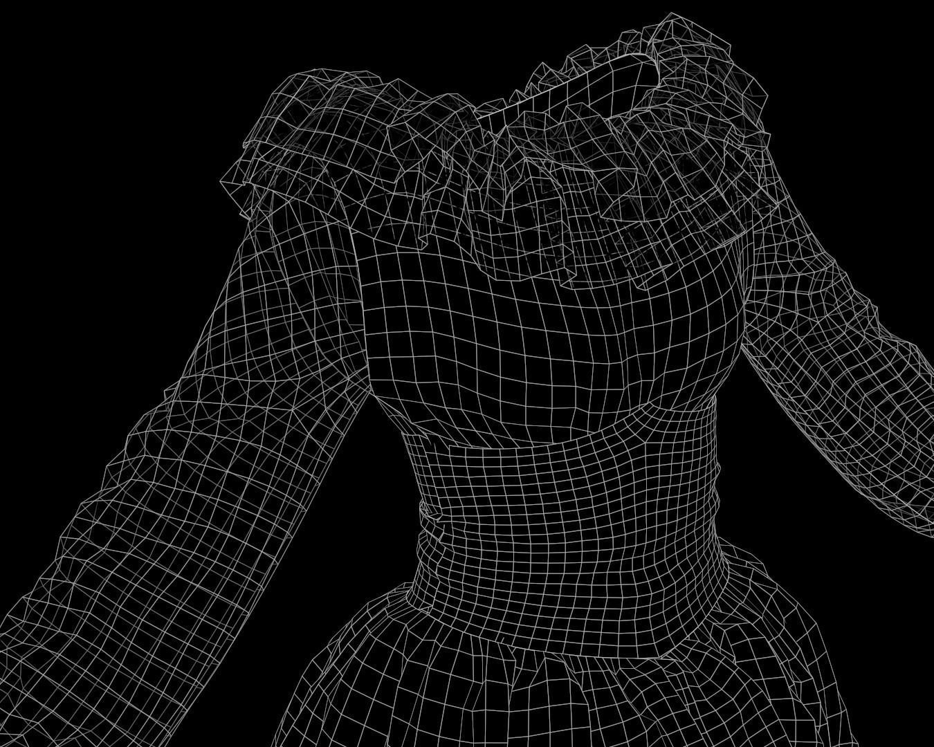 4 Dresses-low poly models-game ready Low-poly 3D model_25