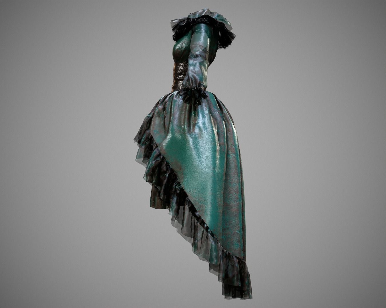 4 Dresses-low poly models-game ready Low-poly 3D model_18