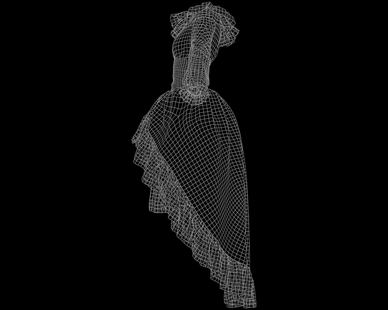 4 Dresses-low poly models-game ready Low-poly 3D model_23