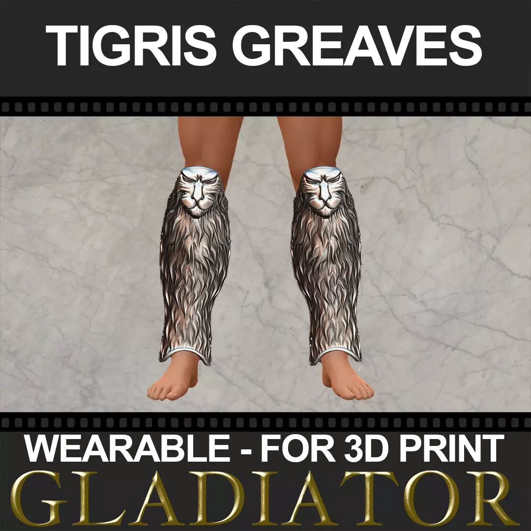 Tigris of Gaul Greaves 3D print model 3D print model_0