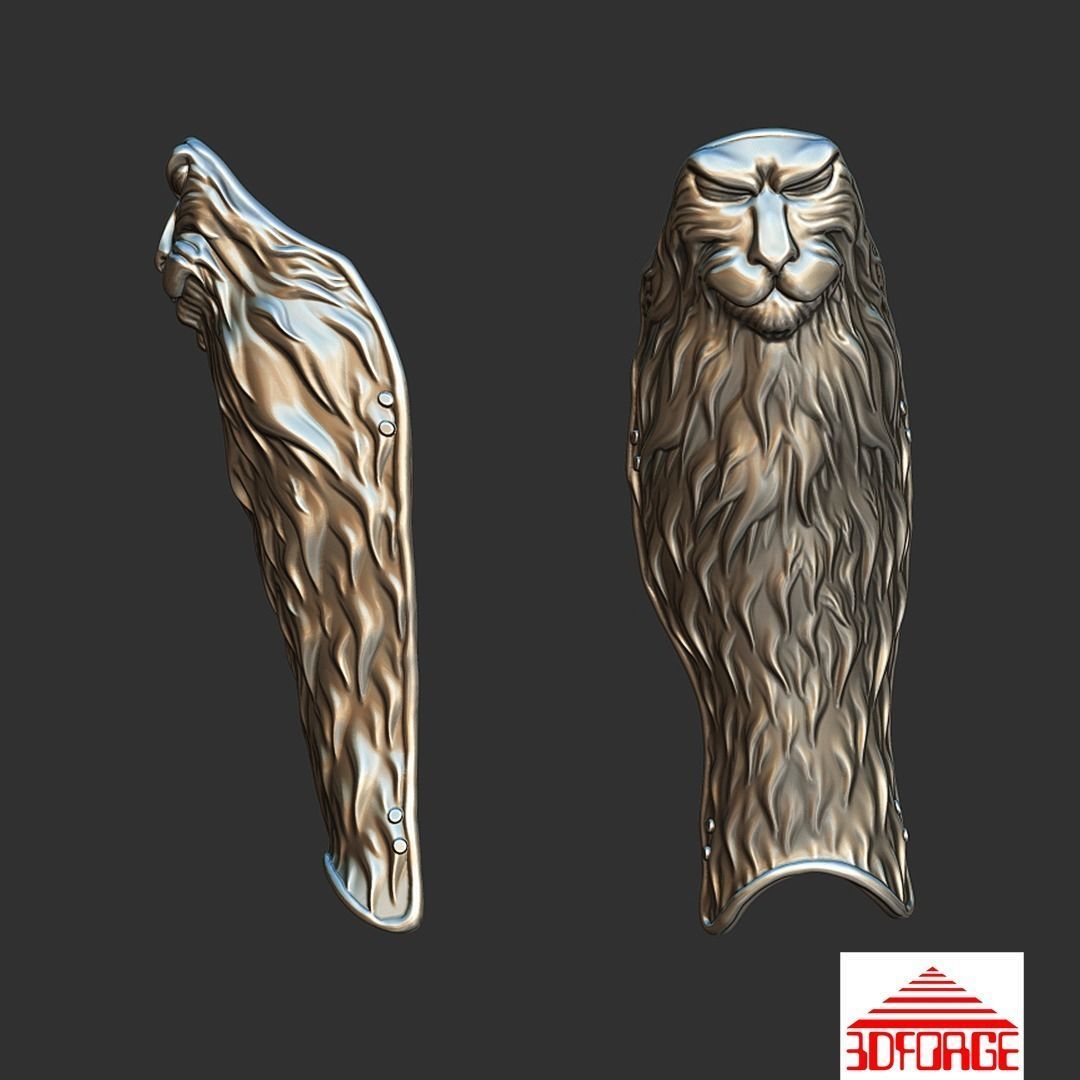 Tigris of Gaul Greaves 3D print model 3D print model_5