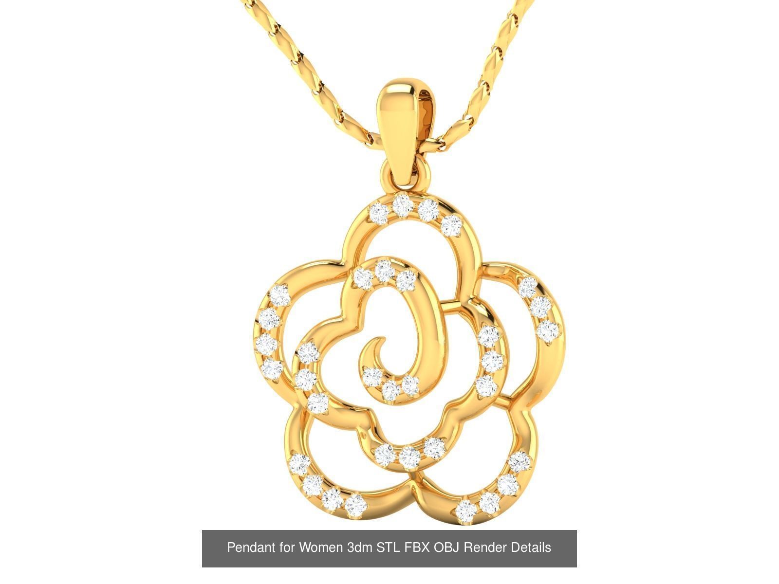 59 Women Pendant 3dm STL OBJ FBX Render Detail Bulk Collection _55