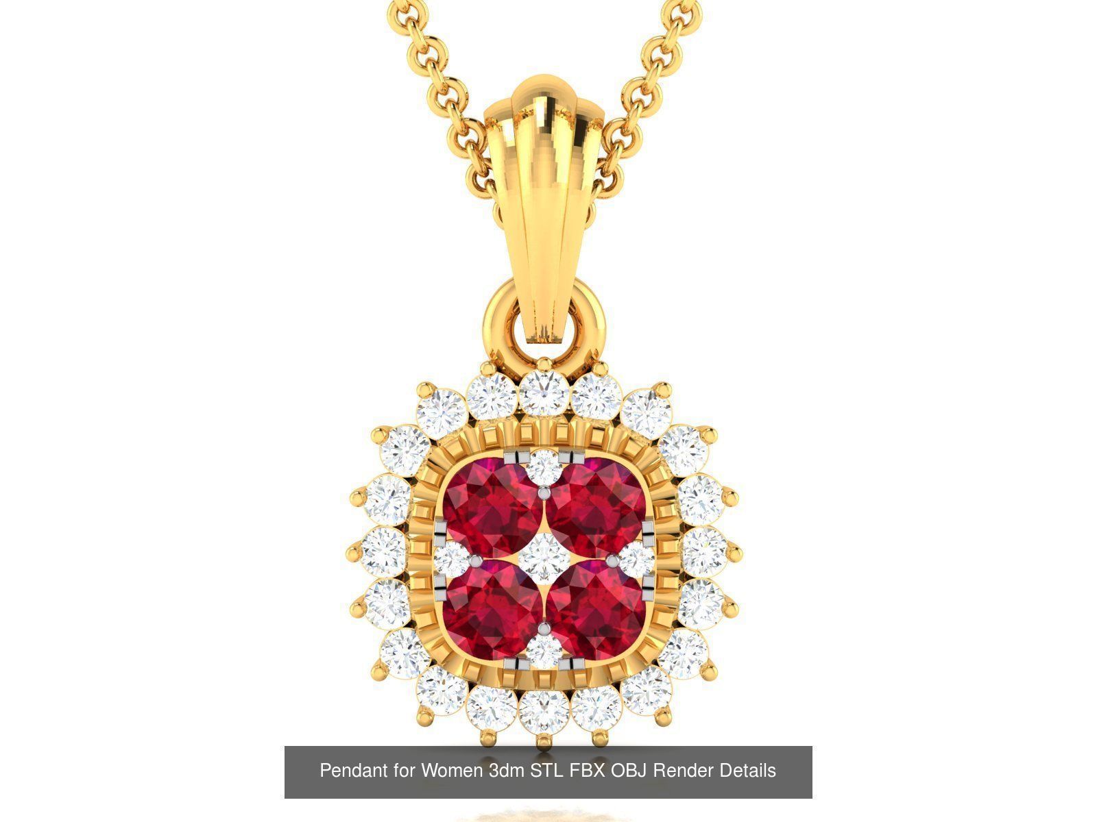 59 Women Pendant 3dm STL OBJ FBX Render Detail Bulk Collection _71