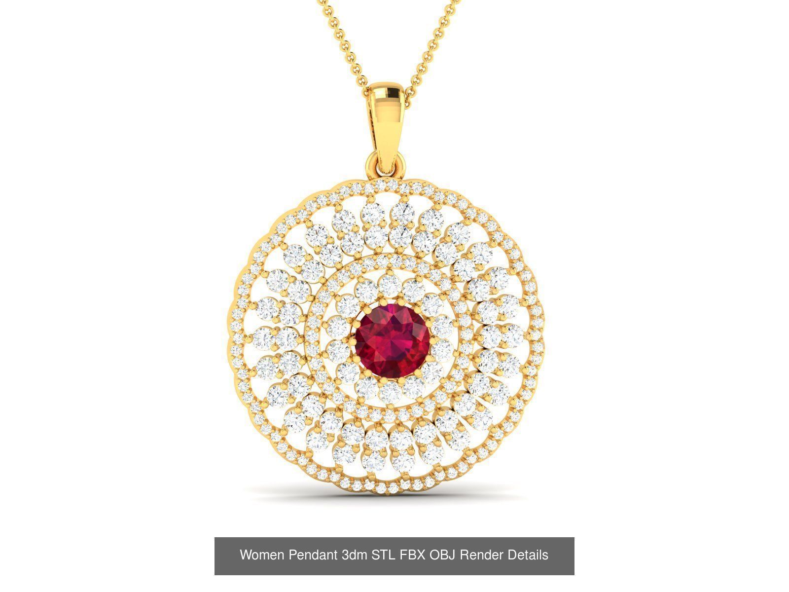 59 Women Pendant 3dm STL OBJ FBX Render Detail Bulk Collection _28