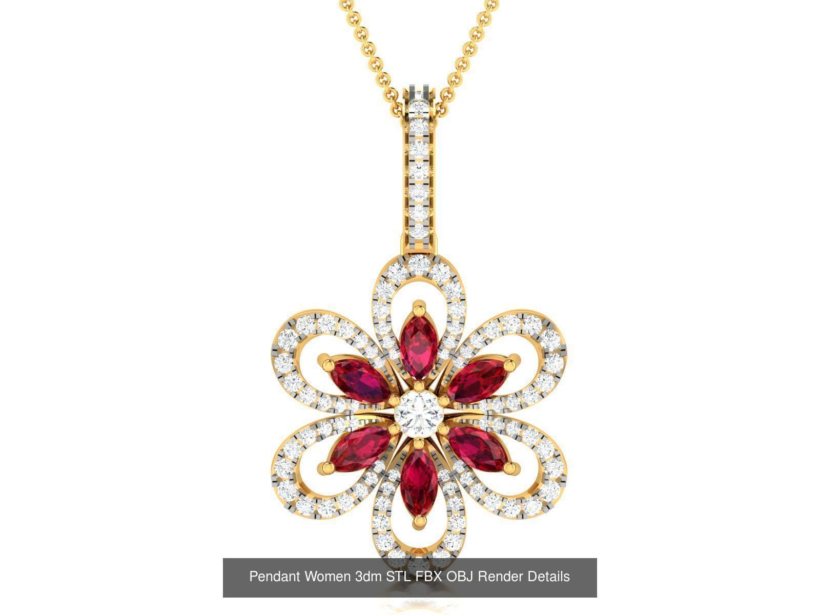 59 Women Pendant 3dm STL OBJ FBX Render Detail Bulk Collection _77