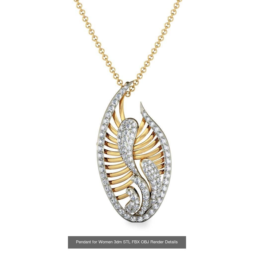 59 Women Pendant 3dm STL OBJ FBX Render Detail Bulk Collection _69