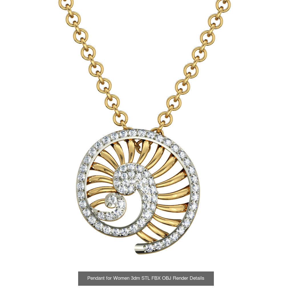 59 Women Pendant 3dm STL OBJ FBX Render Detail Bulk Collection _68