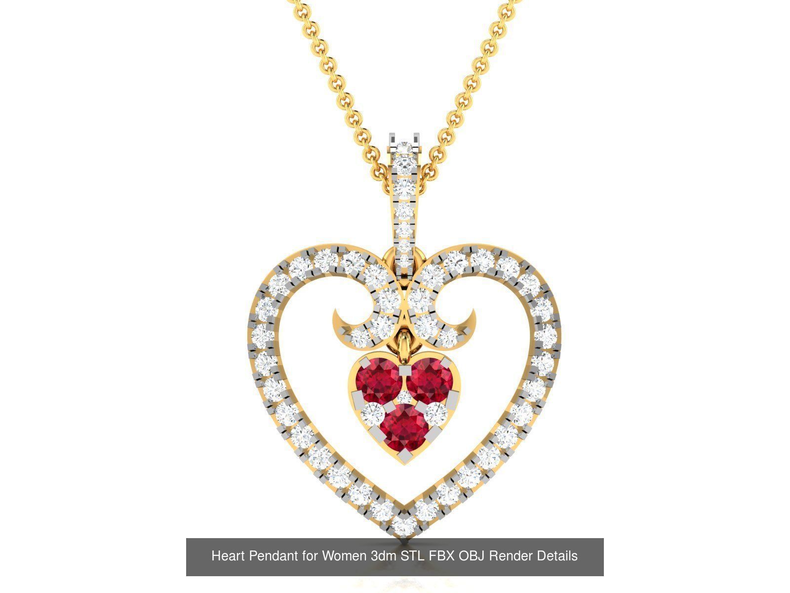 59 Women Pendant 3dm STL OBJ FBX Render Detail Bulk Collection _61