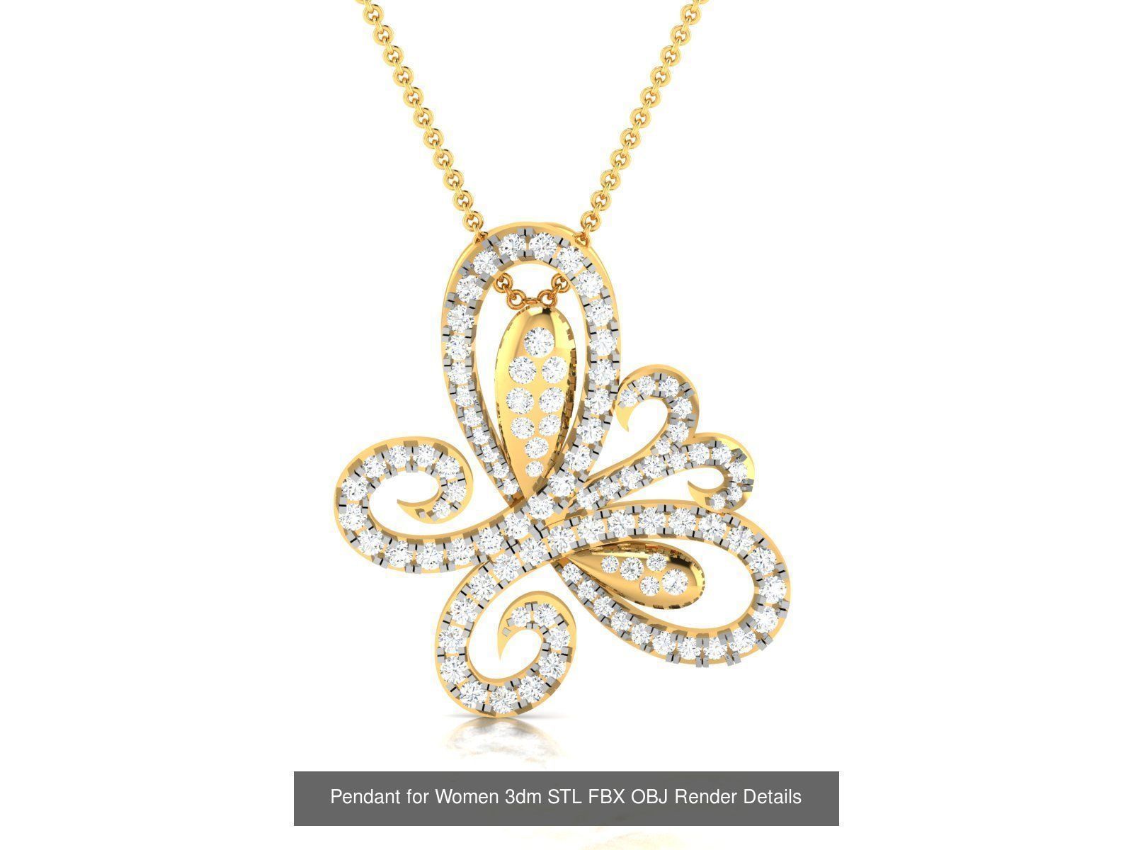 59 Women Pendant 3dm STL OBJ FBX Render Detail Bulk Collection _59